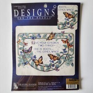 Janlynn Counted Cross Stitch Kit 113982 Roots Wings‎ Children Butterflies NEW